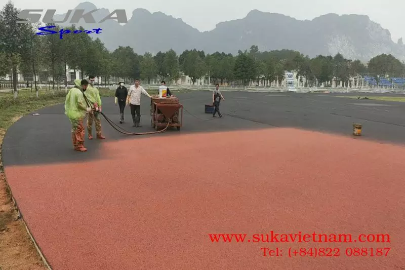 Thi Công Đường Chạy Sân Vận Động Trường Trung Cấp Cảnh Sát VI