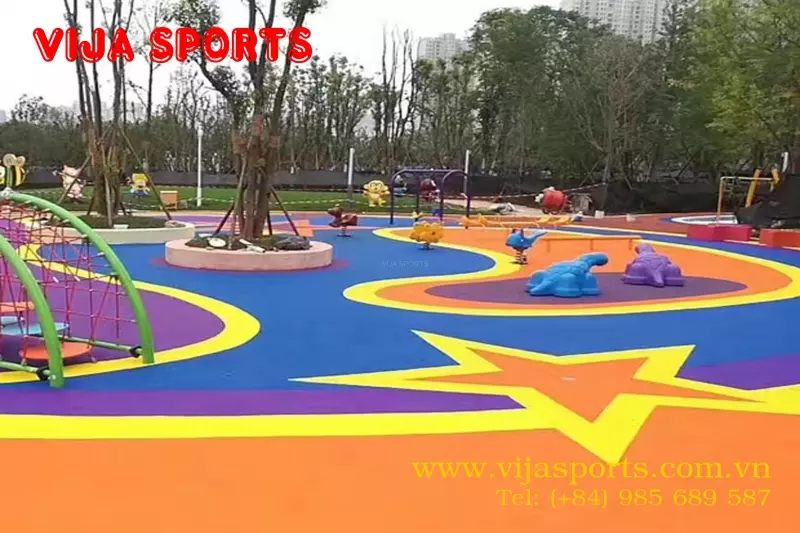 DỰ ÁN THIẾT KẾ VÀ THI CÔNG THẢM CAO SU SÂN CHƠI TRẺ EM TẠI VINHOMES RIVERSIDE - THE HARMONY