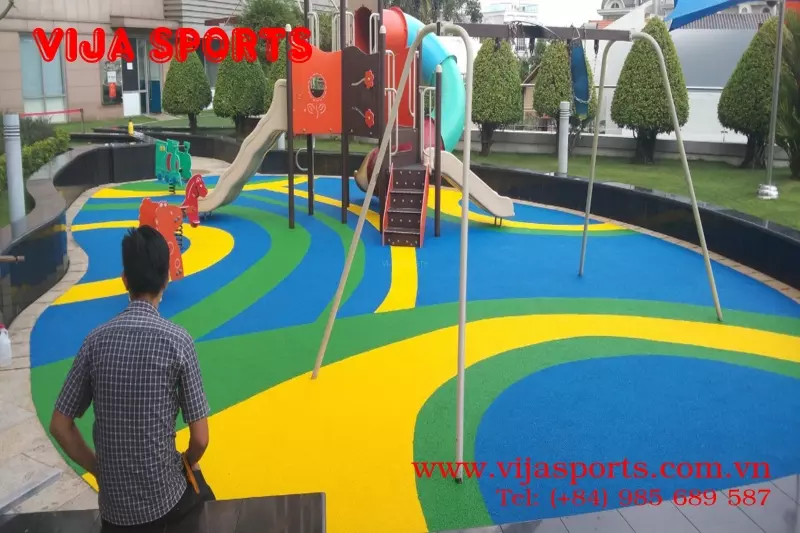 THI CÔNG SÀN CAO SU EPDM TẠI KHU XI RIVERVIEW PALACE